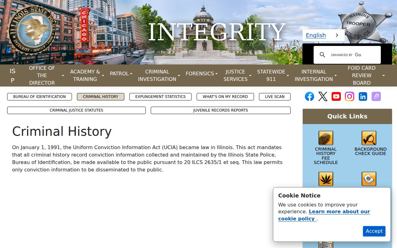 Illinois State Police criminal history services overview