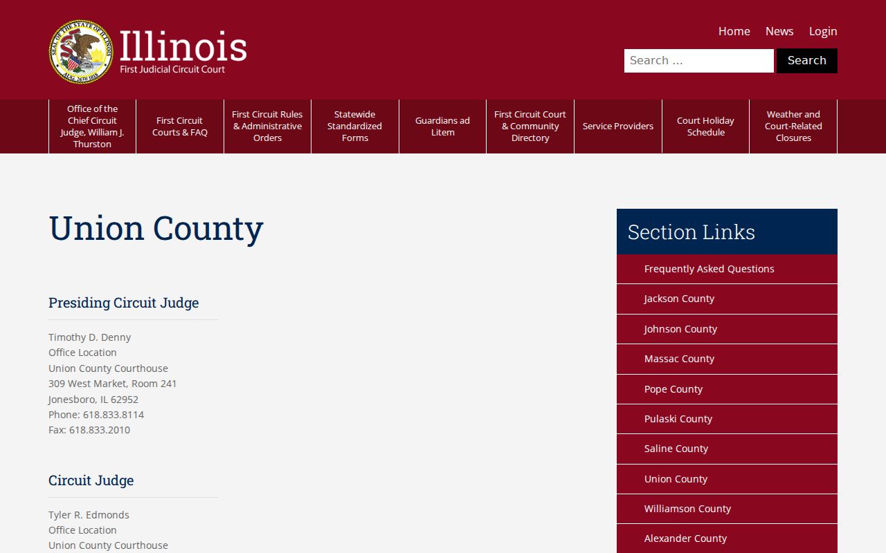 Official Union County circuit court information page