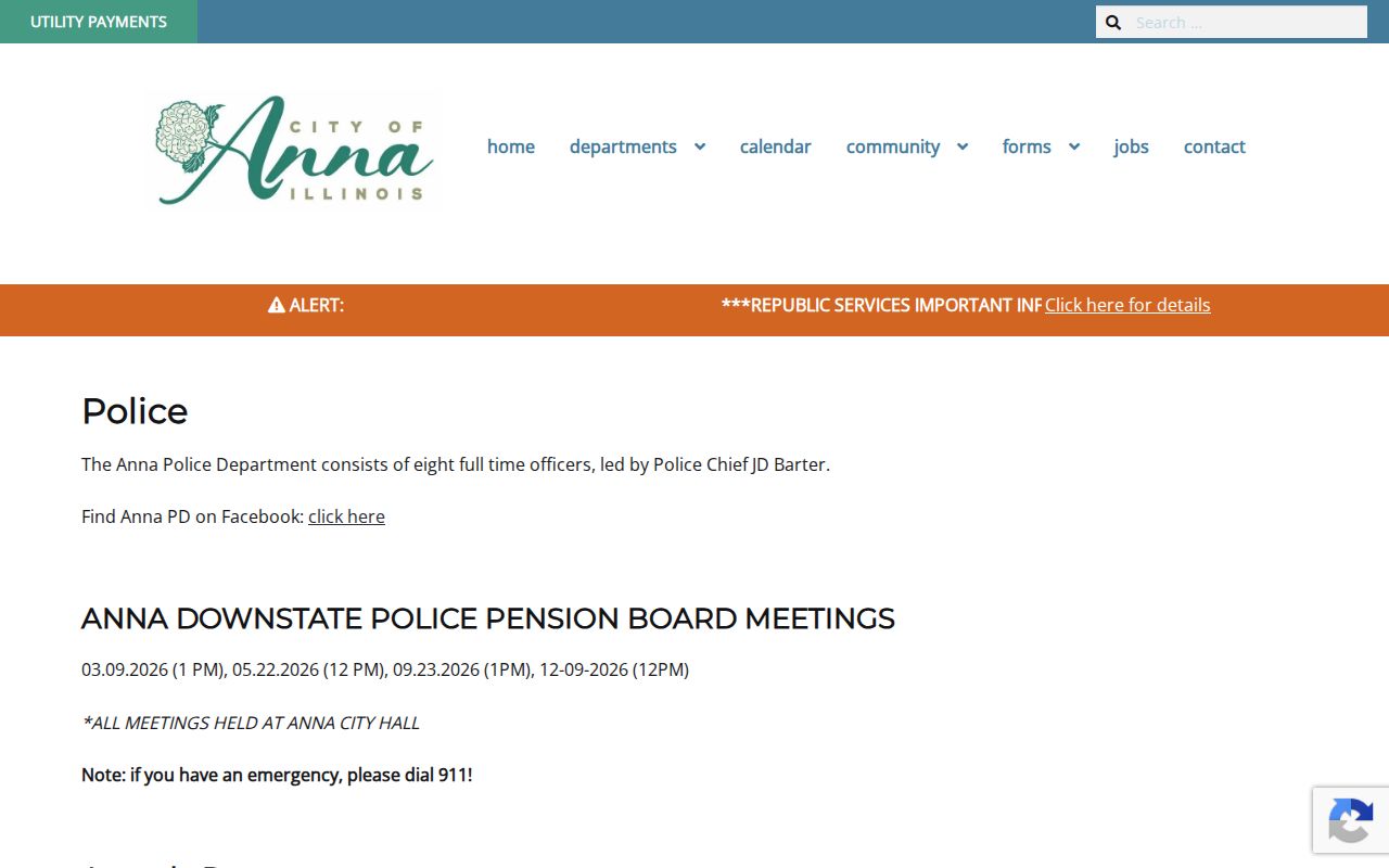 Anna Police Department criminal records information