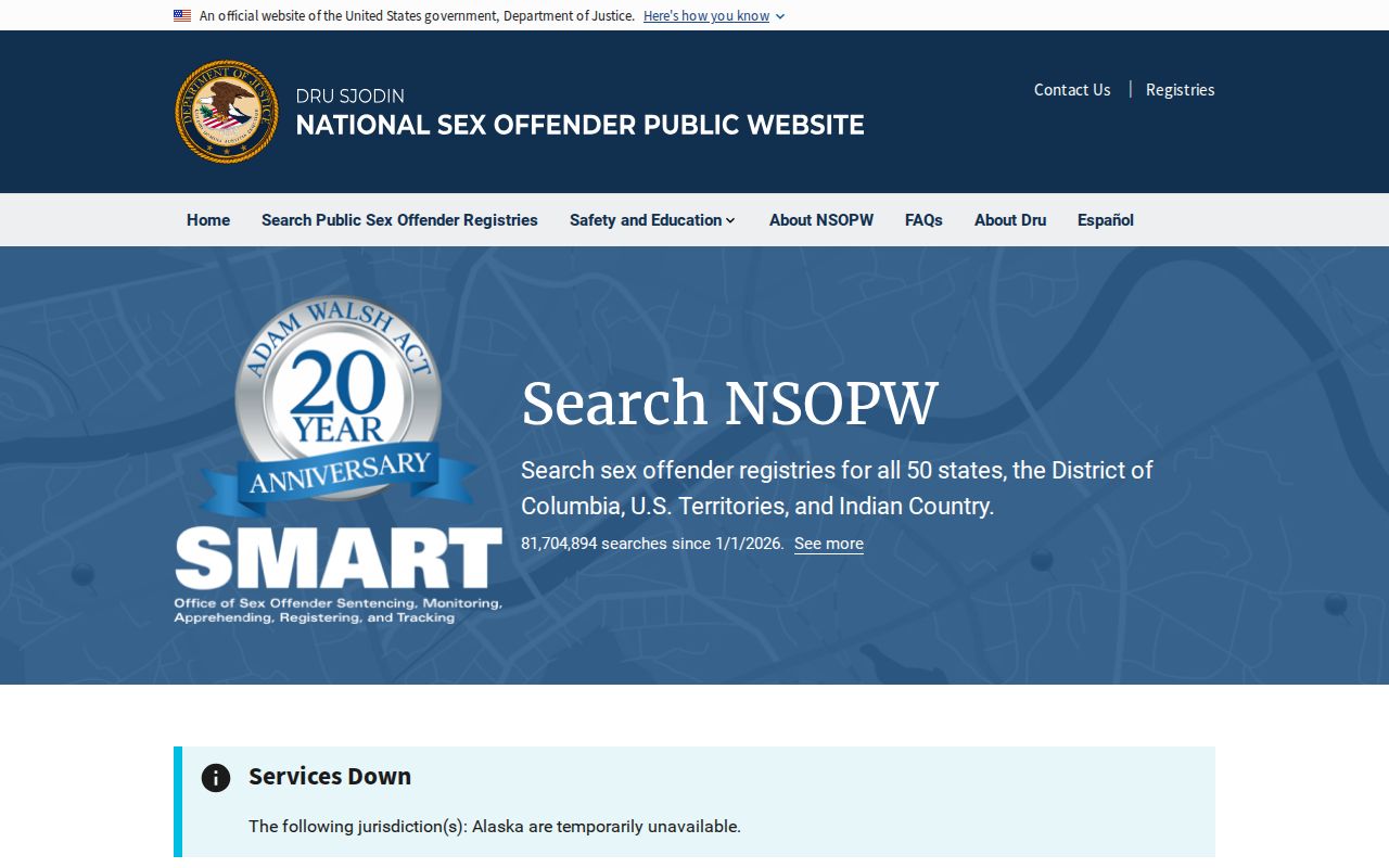 Union County sex offender lookup with national NSOPW search